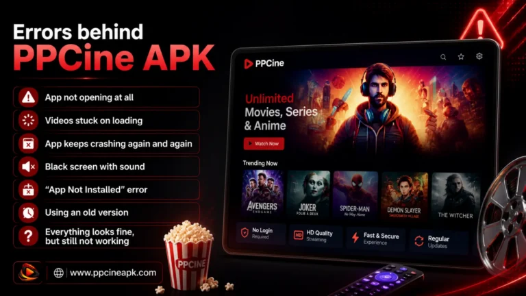 Errors behind PPCine APK